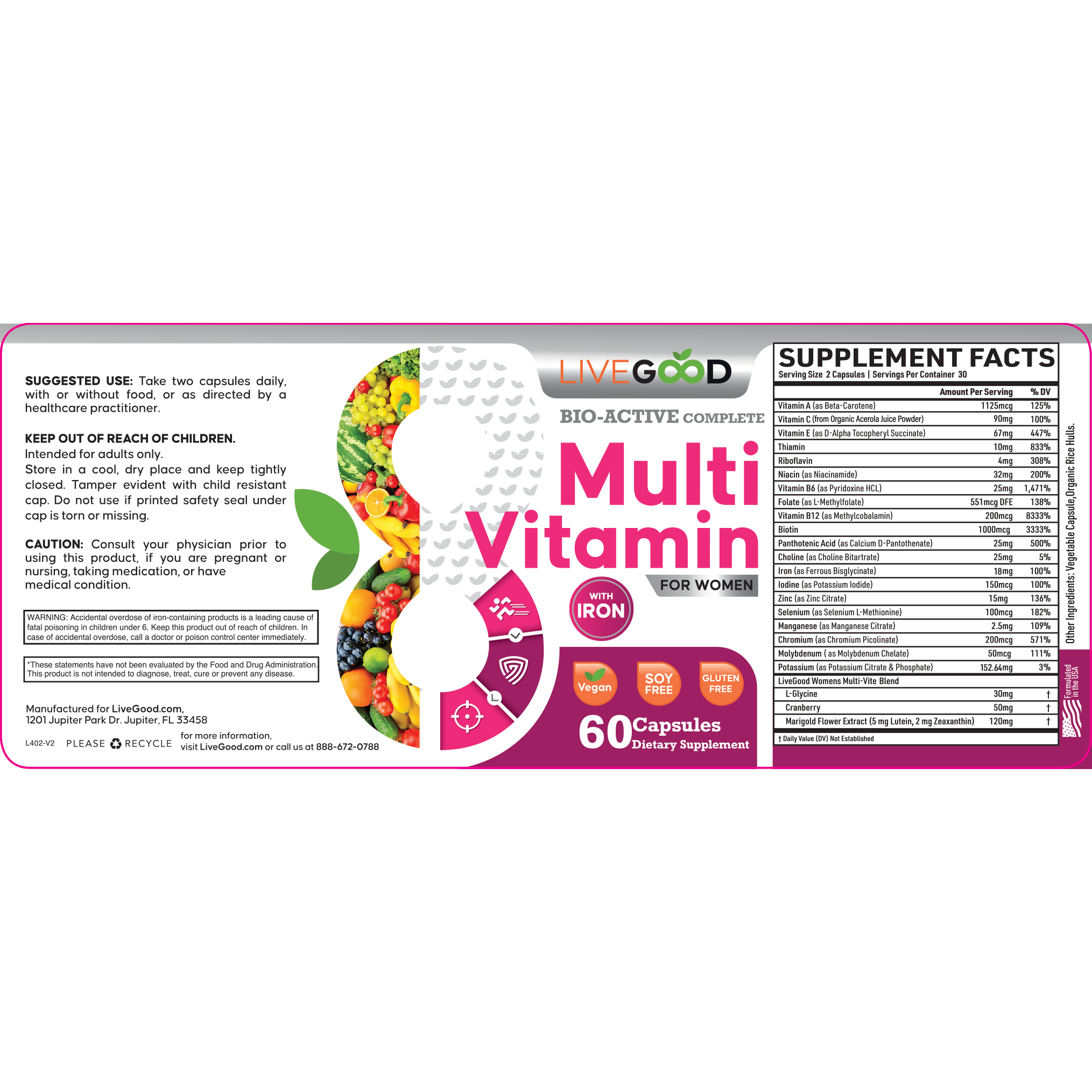 Bio-Active Complete Multivitamin for Women with Iron – Energy, Immunity & Daily Wellness Support - Lifetime Commit Publishing LLC